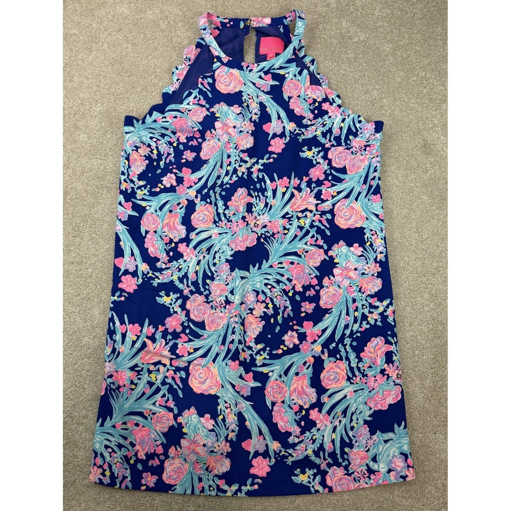 Lilly Pulitzer Women's Size XL Tabby Shift Dress Corsica Blue Toucan Party NEW